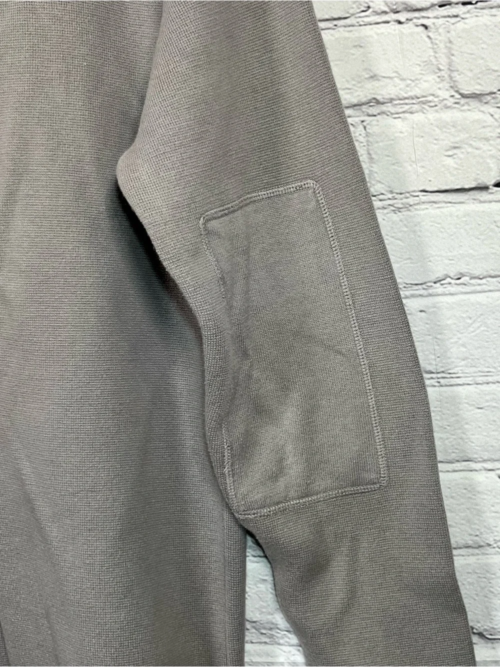 Vintage Banana Republic 1/4 Zip Knit Pullover Mens Medium Gray Elbow Patch